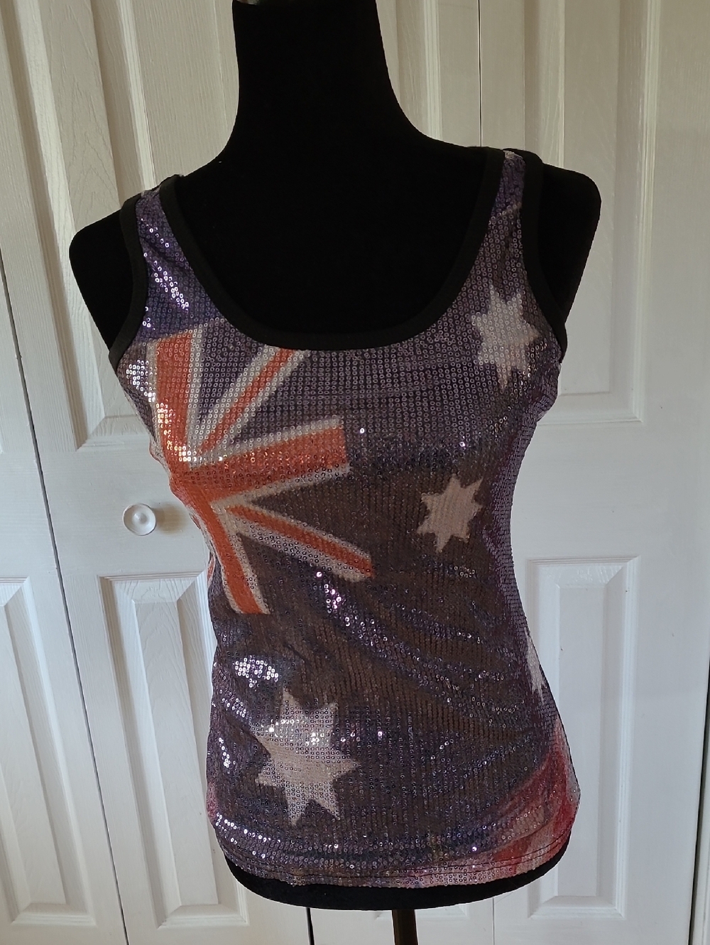 Sequin Flag Tank Top